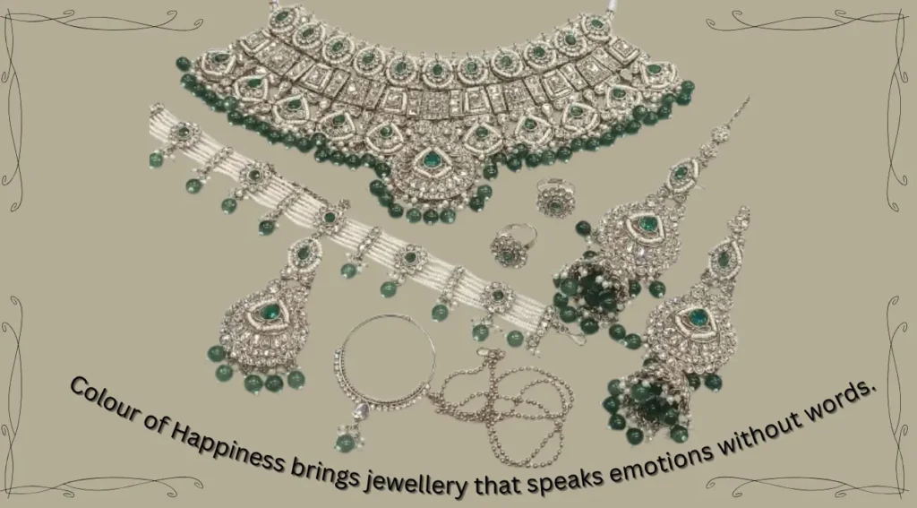 mosonite green stone set